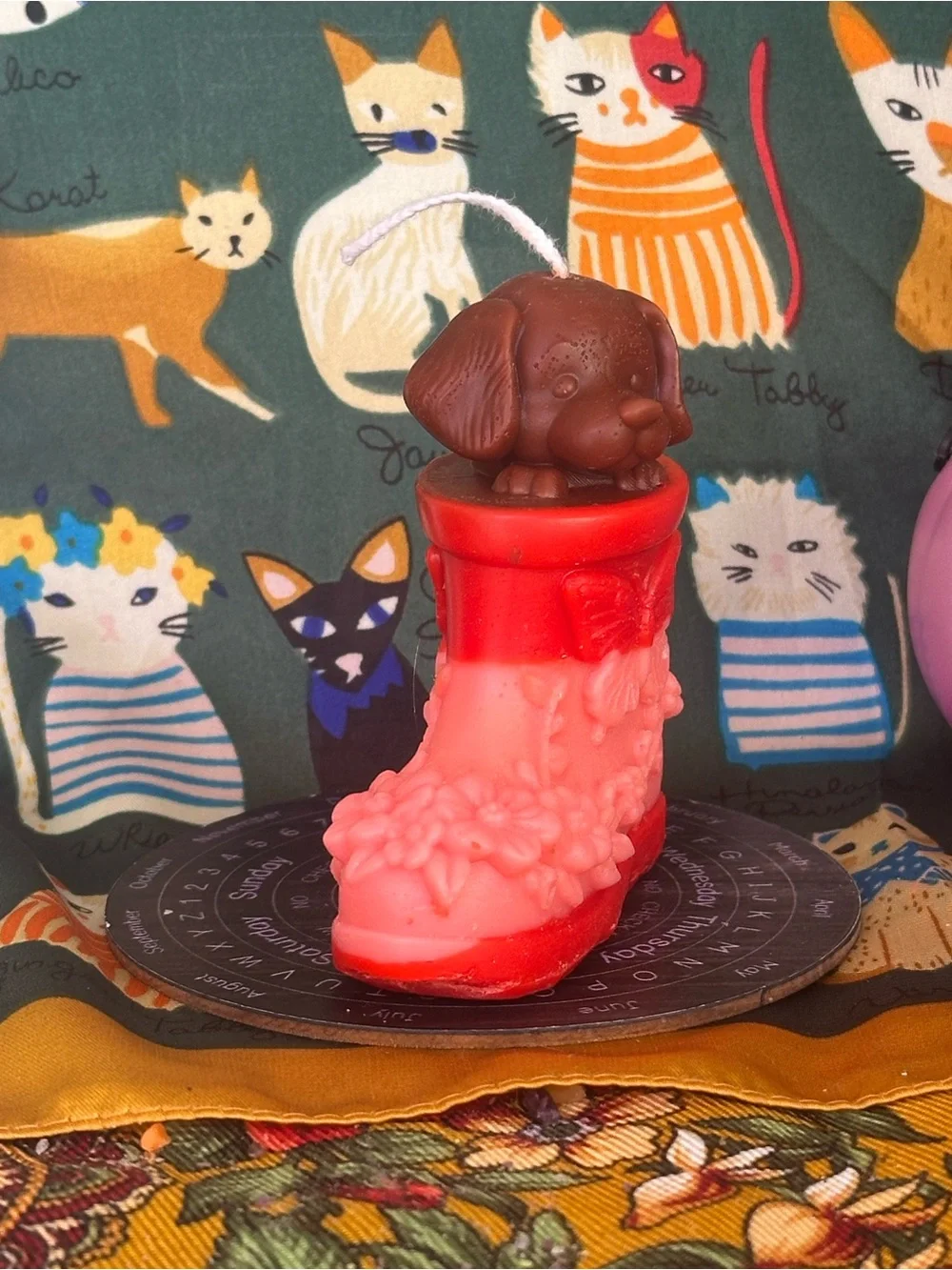 Puppy in a Boot Candle
